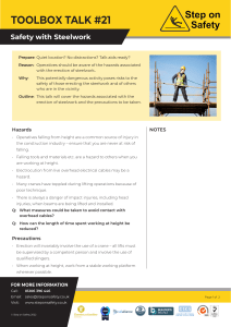 Safety with Steelwork Toolbox Talk