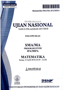 Pembahasan Ujian Nasional Matematika SMA/MA 2018