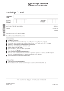 Cambridge O Level Math Exam Paper 4024/22