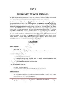 Water Resources Development: Indus River System & Irrigation