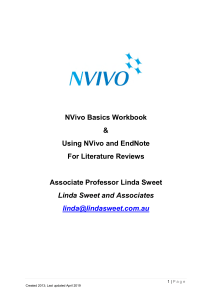 NVivo Basics Workbook & Literature Reviews