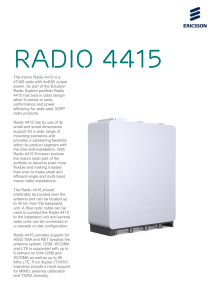 Radio 4415 Technical Specs: 4T/4R Macro Radio Unit