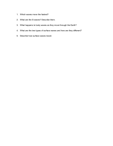 Seismic Waves Worksheet: Types and Properties