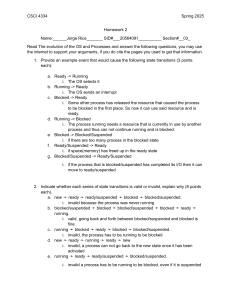 OS Process State Transitions Homework