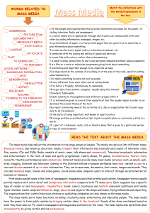 Mass Media Vocabulary Worksheet