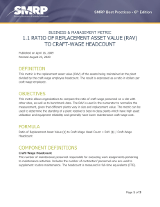 RAV to Craft-Wage Headcount Ratio Metric