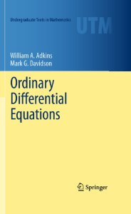 Ordinary Differential Equations Textbook