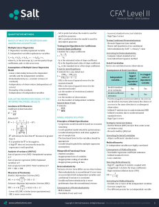 CFA Level II Formula Sheet: Quantitative Methods