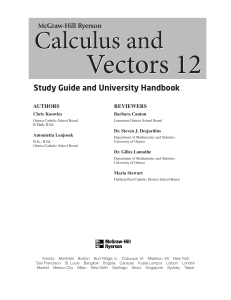 Calculus and Vectors 12 Study Guide & Handbook