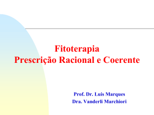 Fitoterapia: Prescrição Racional e Coerente