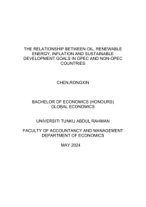 Oil, Renewable Energy, Inflation & SDGs in OPEC/Non-OPEC