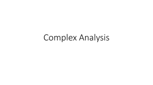 Complex Analysis Presentation: Numbers, Functions, Equations