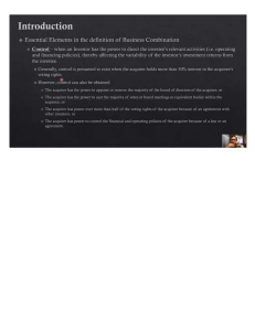 Business Combination Control Elements