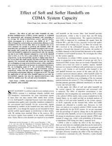 Soft & Softer Handoffs on CDMA System Capacity