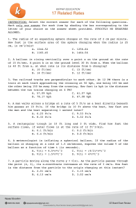 Related Rates Calculus Exam Review