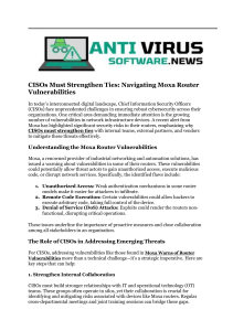 Moxa Router Vulnerabilities: CISO Cybersecurity Guide