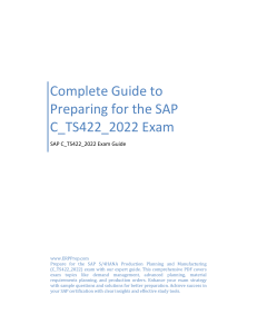 SAP C_TS422_2022 Exam Prep Guide