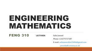 Engineering Mathematics Course Material FENG 310