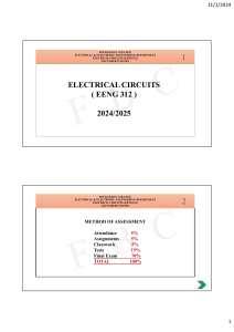 Electrical Circuits Lecture Notes (EENG312)