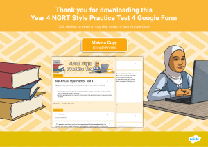 Year 4 NGRT Style Practice Test 4