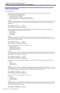 Pediatric Nursing Test Bank: Morbidity, Mortality, and Child Health