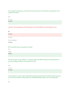 Legal & Financial Regulations Quiz