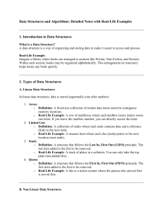 Data Structures and Algorithms Notes with Examples