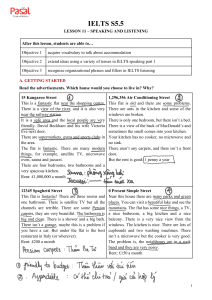 IELTS Speaking & Listening Lesson: Accommodation & Tenses