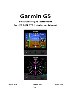 Garmin G5 Installation Manual