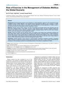 Exercise in Diabetes Management: Global Review