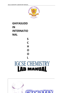 IGCSE Chemistry Lab Manual: Experiments & Procedures