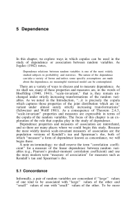 Copulas and Dependence: Kendall's Tau & Concordance