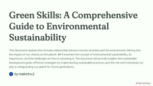 Green Skills: Environmental Sustainability Guide