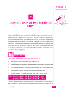 Dissolution of Partnership Firm Accounting