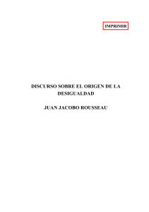 Discurso sobre el origen de la desigualdad - Rousseau