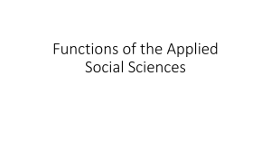 Applied Social Sciences: Functions & Effects