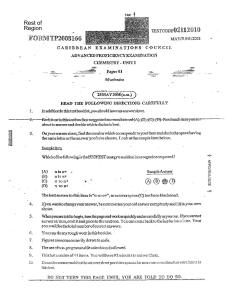 CAPE Chemistry Unit 1 Exam Paper