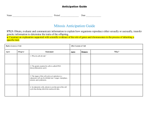 Mitosis Anticipation Guide