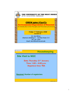 Corrosion Principles: Lecture Notes on Environmental Degradation