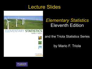 Elementary Statistics: Correlation & Regression Lecture Slides