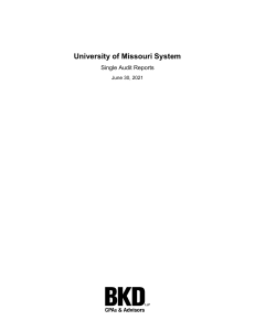 University of Missouri System Single Audit Report 2021