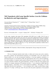 NiO Nanosheets for Batteries & Supercapacitors