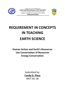 Human Action & Earth Resources: Conservation & Energy