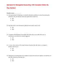 Managerial Accounting Test Bank, 13th Canadian Edition