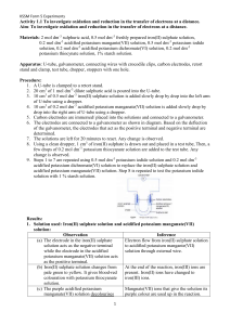 Redox Reactions Lab: Electron Transfer & Iron Ion Changes