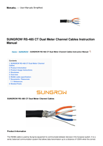 SUNGROW RS-485 CT Cable Install Manual