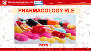 Pharmacology RLE Week 1: Intro to Pharmacology