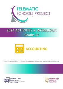 Grade 12 Accounting Workbook: Financial Statements & Analysis