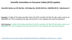 SCCS Opinion: HC Red 18 Safety in Hair Dyes