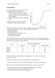 Population Biology Self-Assessment Questions